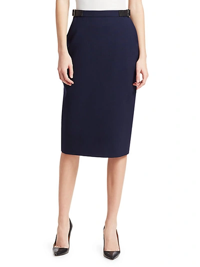 Shop Altuzarra Bolan Wool Knee-length Skirt In Berry Blue