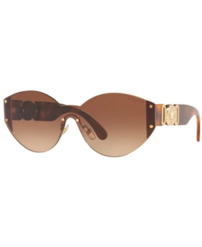 Shop Versace Women's Sunglasses, Ve2224 46 In Gold/brown Gradient Brown