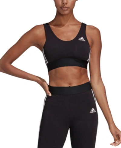 Shop Adidas Originals Adidas Women's Must Have 3 Stripe Bras In Black/white