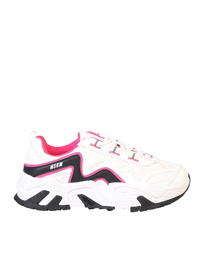 Shop Msgm Branded Sneakers In Pink