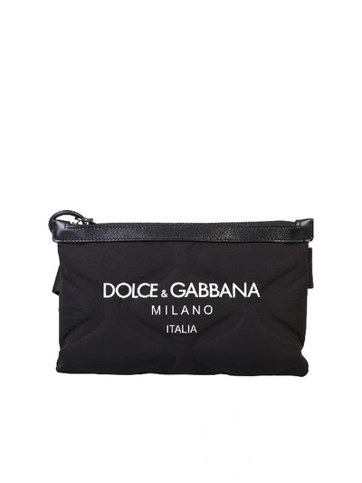 Shop Dolce & Gabbana Branded Belt Bag In Black