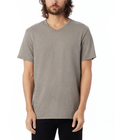 Shop Alternative Apparel Men's Weathered Slub Keeper V-neck T-shirt In Elephant Gray