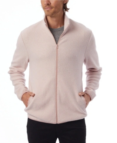 Shop Alternative Apparel Men's Eco Teddy Full-zip Fleece Jacket In Blush