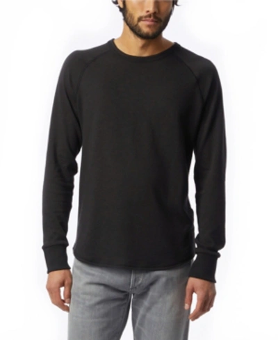 Shop Alternative Apparel Men's Kickback Vintage-like Heavy Knit Pullover Sweatshirt In Black