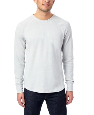 Shop Alternative Apparel Men's Kickback Vintage-like Heavy Knit Pullover Sweatshirt In Light Gray