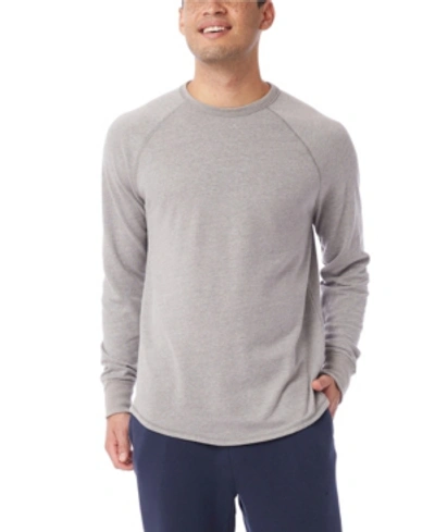 Shop Alternative Apparel Men's Kickback Vintage-like Heavy Knit Pullover Sweatshirt In Smoke Gray