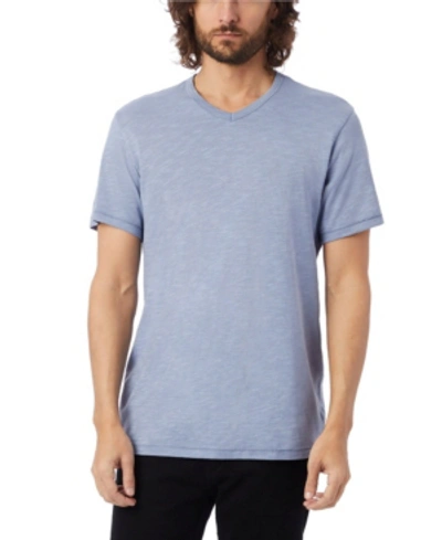 Shop Alternative Apparel Men's Weathered Slub Keeper V-neck T-shirt In Stonewash