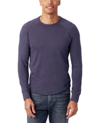 Shop Alternative Apparel Men's Kickback Vintage-like Heavy Knit Pullover Sweatshirt In Dark Navy