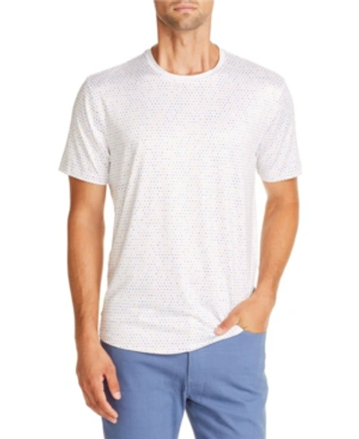 Shop Tallia Men's Slim-fit Polka Dot T-shirt And A Free Face Mask With Purchase In White