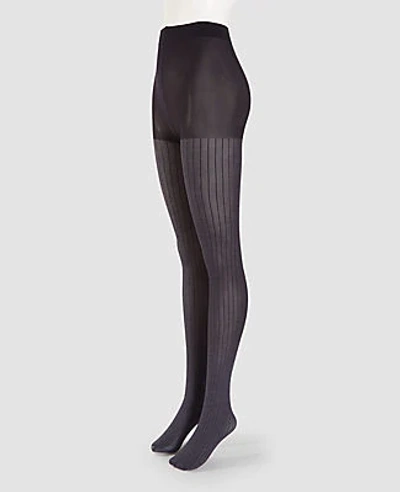 Shop Ann Taylor Pinstripe Tights In Gravel Melange