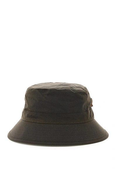 Shop Barbour Wax Sports Bucket Hat In Khaki,green