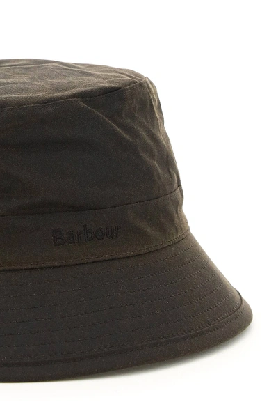 Shop Barbour Wax Sports Bucket Hat In Khaki,green
