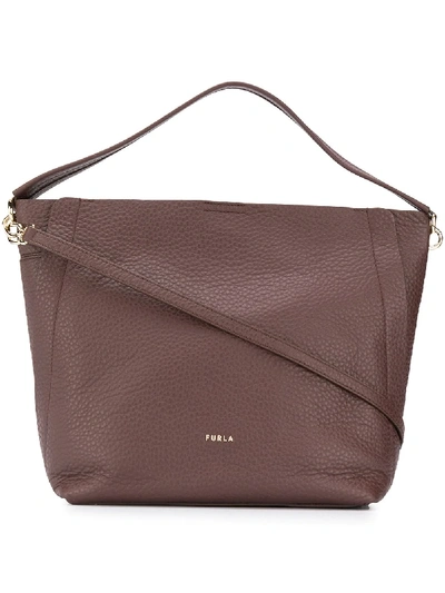 Shop Furla Grace Shoulder Bag In Brown