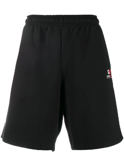 Shop Balenciaga Black Gym Wear Logo Sweat Shorts