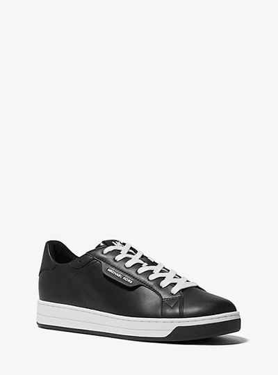 Shop Michael Kors Keating Leather Sneaker In Black