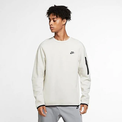 Shop Nike Men's Sportswear Tech Fleece Crewneck Sweatshirt In White