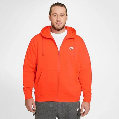 Shop Nike Sportswear Club Fleece Full-zip Hoodie In Orange