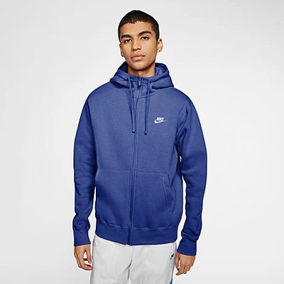 Shop Nike Men's Sportswear Club Fleece Full-zip Hoodie In Blue