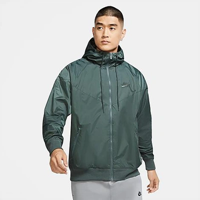 Shop Nike Men's Sportswear Colorblock Windrunner Hooded Jacket In Green