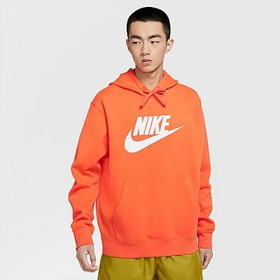 Shop Nike Men's Sportswear Club Fleece Hoodie In Electro Orange/electro Orange