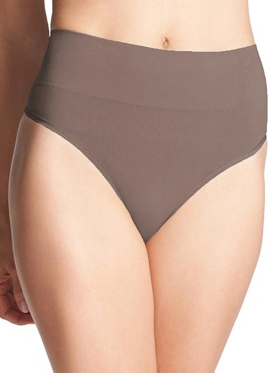 Shop Yummie Liliana Comfortably Curved Shaping Thong In Sparrow