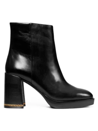 Shop Tory Burch Ruby Leather Ankle Boots In Black