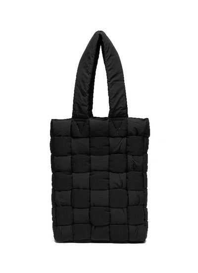 Shop Bottega Veneta Padded Nylon Tote Bag In Black