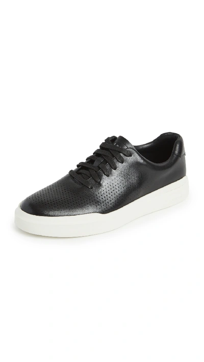 Shop Cole Haan Grandpro Rally Laser Cut Sneakers In Black