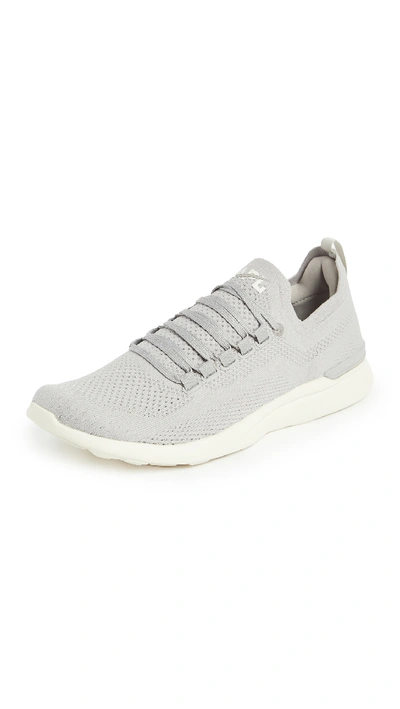 Shop Apl Athletic Propulsion Labs Techloom Breeze Running Sneakers In Greystone/pristine