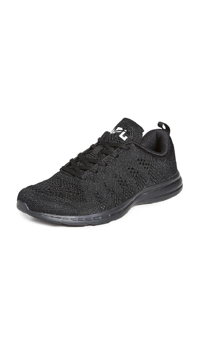 Shop Apl Athletic Propulsion Labs Techloom Pro Running Sneakers In Black/black/white