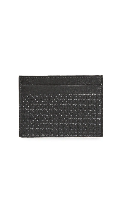 Shop Ferragamo Mini Gancio Card Holder In Black