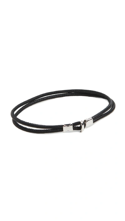 Shop Miansai Orson Loop Leather Bracelet In Black