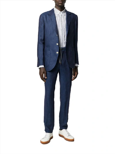 Shop Brunello Cucinelli Men's Blue Wool Suit