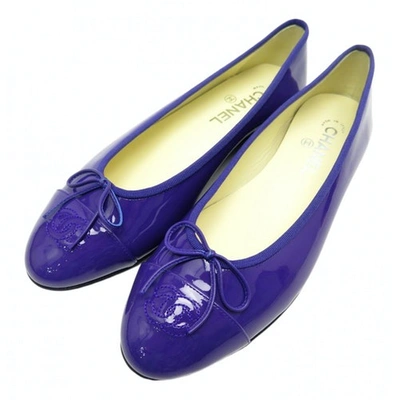 Pre-owned Purple Patent Leather Ballet Flats