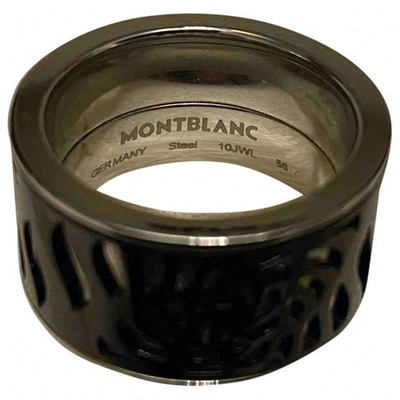 Pre-owned Montblanc Black Steel Ring