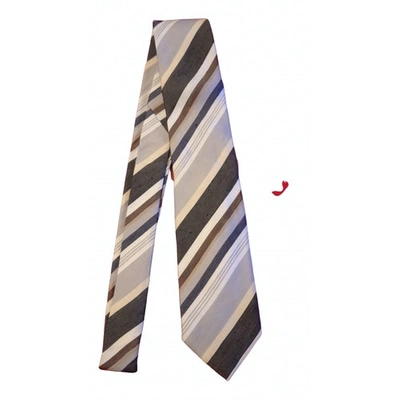 Pre-owned Altea Silk Tie In Grey