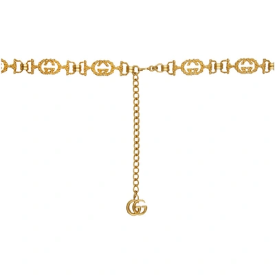 Shop Gucci Gold Engraved Gg Chain Belt In 8925 Antgol