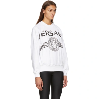 Shop Versace White Vintage Medusa College Sweatshirt In A2048 Bianc