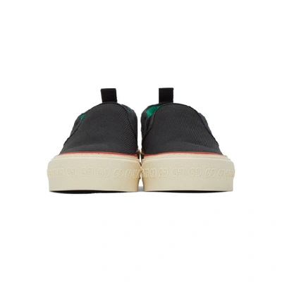 Shop Gucci Black ' Tennis 1977' Tweed Slip-on Sneakers In 1000 Black