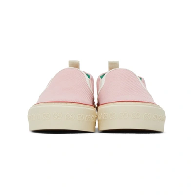 Shop Gucci Pink ' Tennis 1977' Tweed Slip-on Sneakers In 5875 W.rose