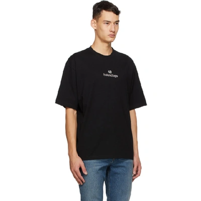 Shop Balenciaga Black Sponsor Logo T-shirt In 1034 Blkwht