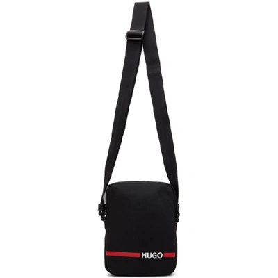Shop Hugo Black Record Zip Bag In 001 Black