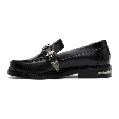 Shop Toga Pulla Black Leather Hardware Loafers