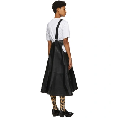 Shop Junya Watanabe Black Faux-leather One-strap Suspender Skirt In 1 Black