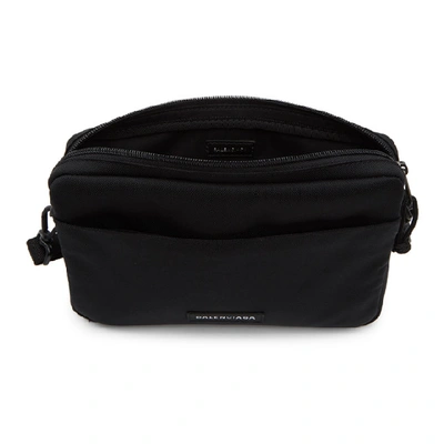 Shop Balenciaga Black Explorer Iphone Holder Messenger Bag In 1000black