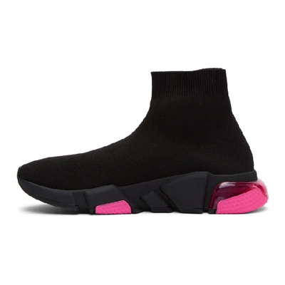 Shop Balenciaga Black And Pink Speed 2.0 Sneakers In 1051 Blac/f