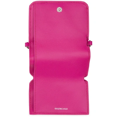 Shop Balenciaga Pink Cash Mini Wallet Bag In 5560 Fuchsi