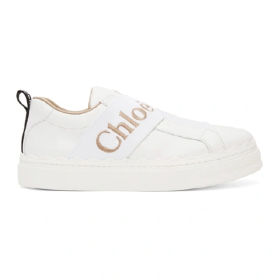 Shop Chloé White Lauren Sneakers In 101 White