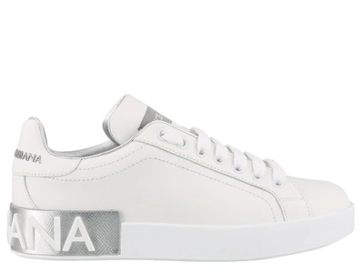 Shop Dolce & Gabbana Portofino Sneakers In Silver