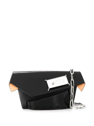 Shop Maison Margiela Snatched Leather Clutch In Black
